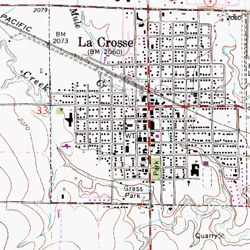 Topographic Map of Kansas Highway Patrol Troop E Rush, KS