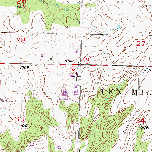 Topographic Map of Kansas Highway Patrol Troop A Miami, KS