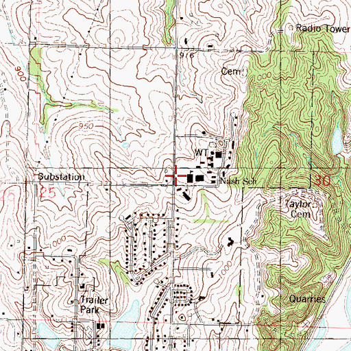 Topographic Map of Atchison Juvenile Correctional Facility, KS