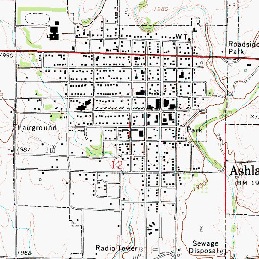 Topographic Map of Clark County Jail, KS