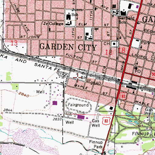 Topographic Map of Southwest Kansas Regional Juvenile Detention Center, KS
