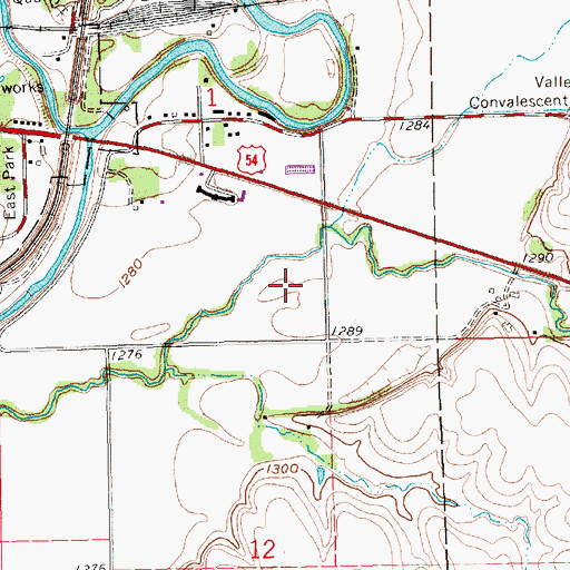 Topographic Map of Butler County Jail, KS
