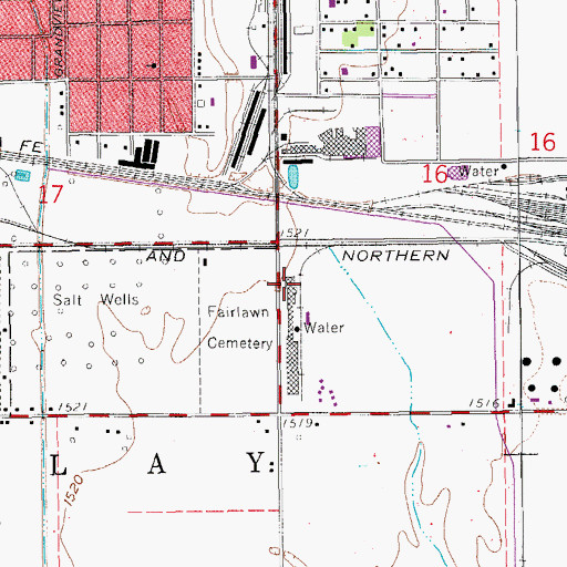Topographic Map of Hutchinson Correctional Facility East Unit, KS