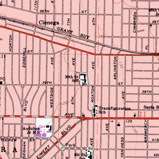Topographic Map of Tom Bradley Environmental Science And Humanities Charter Magnet School, CA