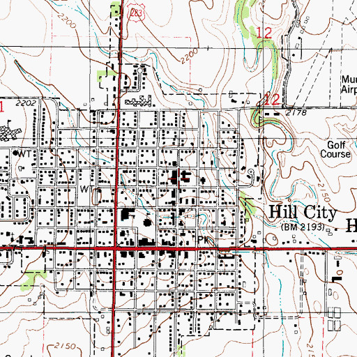 Topographic Map of Graham County Jail, KS