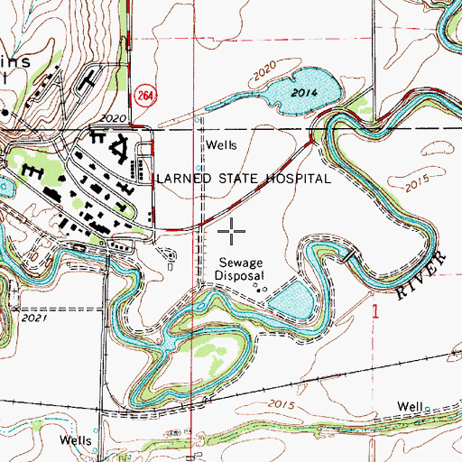 Topographic Map of Larned Juvenile Correctional Facility, KS