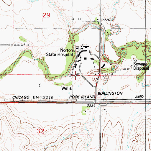 Topographic Map of Norton Correctional Facility Norton, KS