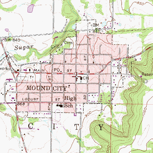 Topographic Map of Linn County Jail, KS