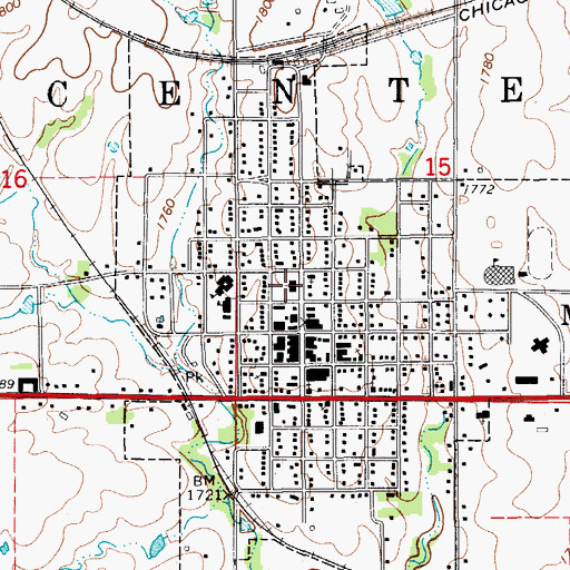 Topographic Map of Jewell County Jail, KS
