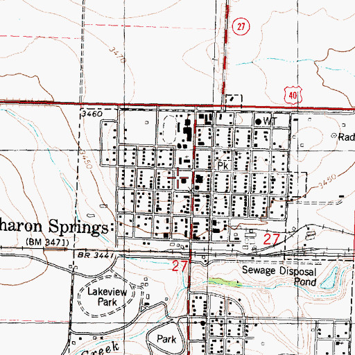Topographic Map of Wallace County Jail, KS