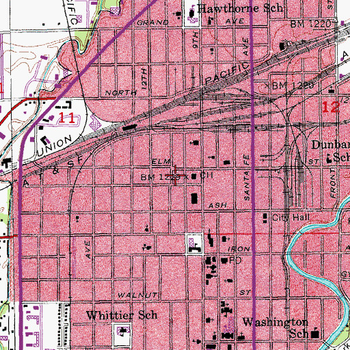 Topographic Map of Saline County Jail, KS