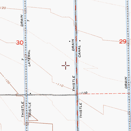 Topographic Map of Thistle Drain, CA