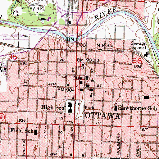 Topographic Map of Franklin County Juvenile Detention Center, KS
