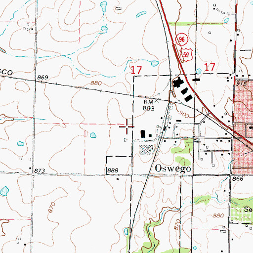 Topographic Map of Labette Correctional Conservation Camp - Womens, KS