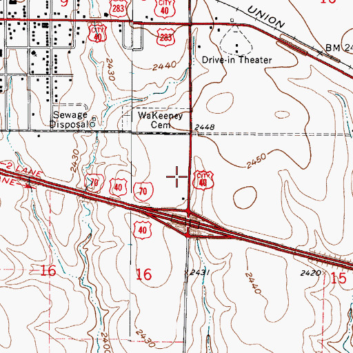 Topographic Map of Trego County Juvenile Detention Center, KS