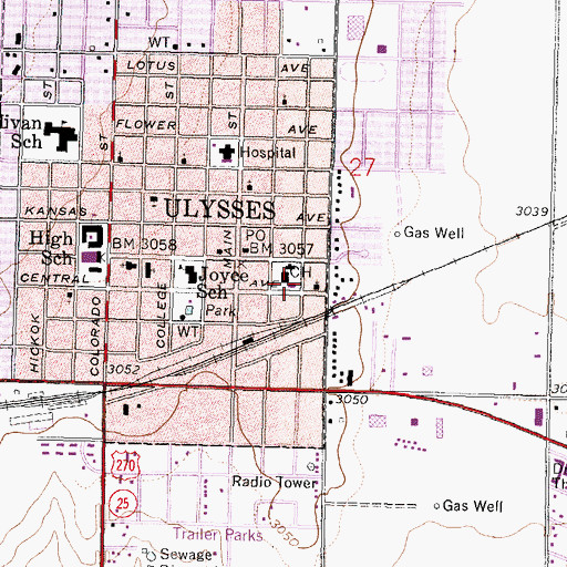 Topographic Map of Grant County Jail, KS