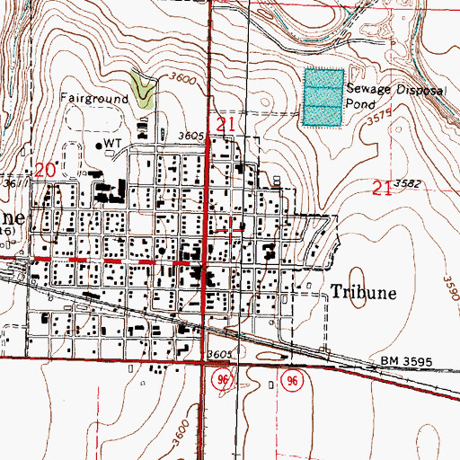 Topographic Map of Greeley County Jail, KS