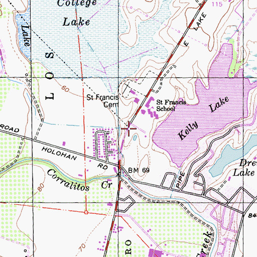 Topographic Map of Lakeview Middle School, CA