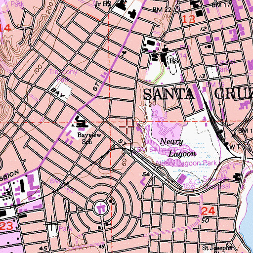 Topographic Map of Springhill School, CA