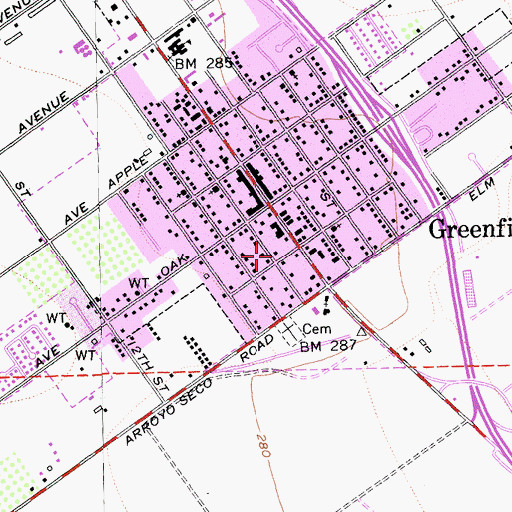 Topographic Map of Family Christian School, CA