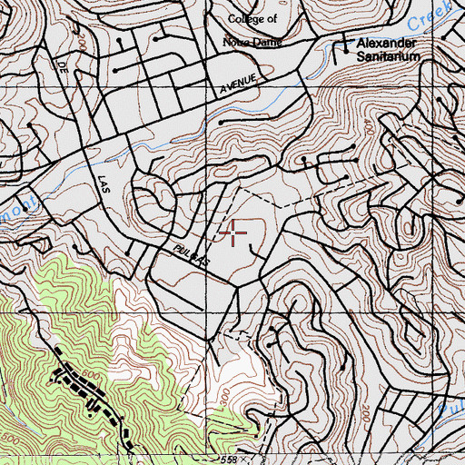 Topographic Map of Tierra Linda Middle School, CA