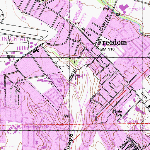 Topographic Map of Green Valley Christian School, CA