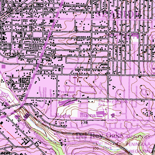 Topographic Map of Monterey Bay Christian School, CA
