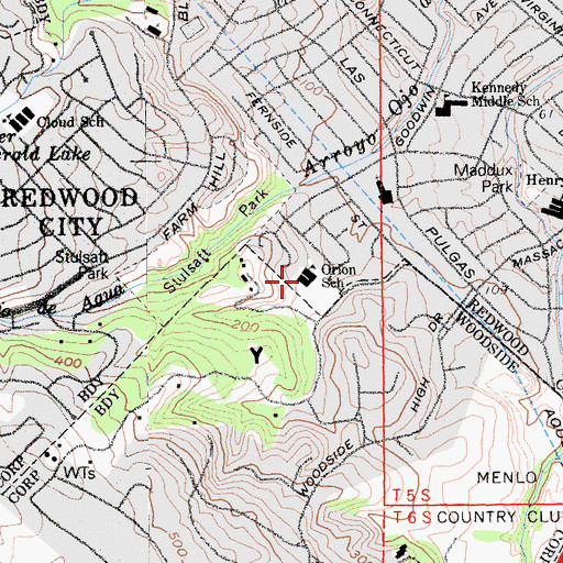 Topographic Map of Adelante Spanish Immersion School, CA