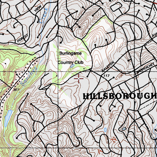 Topographic Map of The Bridge School, CA