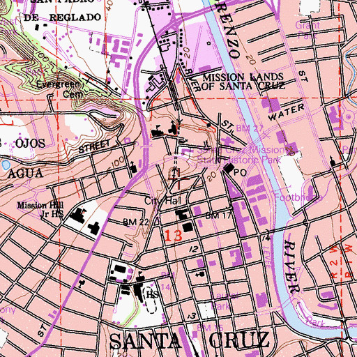 Topographic Map of Bayside Children's College, CA