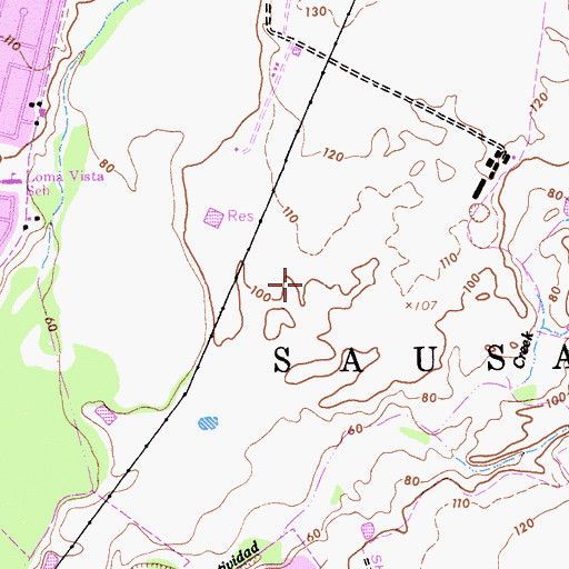 Topographic Map of Creekside Elementary School, CA