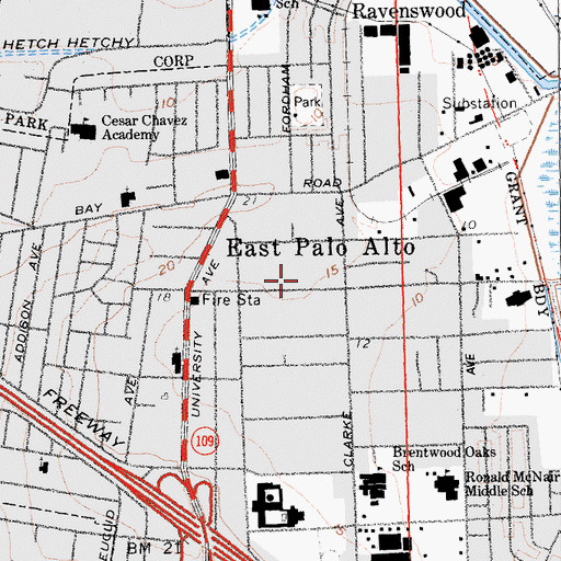 Topographic Map of School of Wisdom and Knowledge, CA