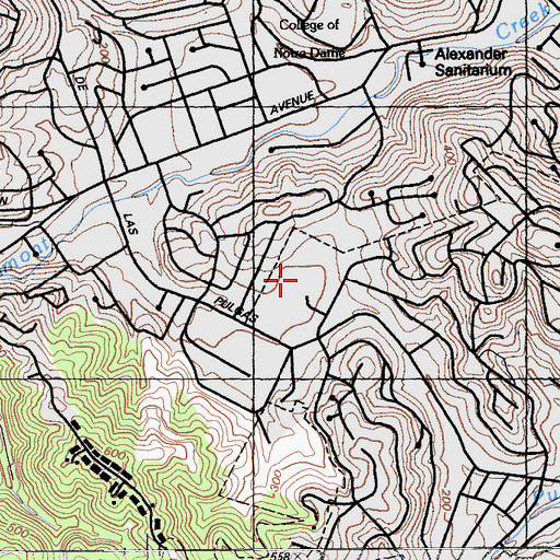 Topographic Map of San Carlos Charter Learning Center, CA