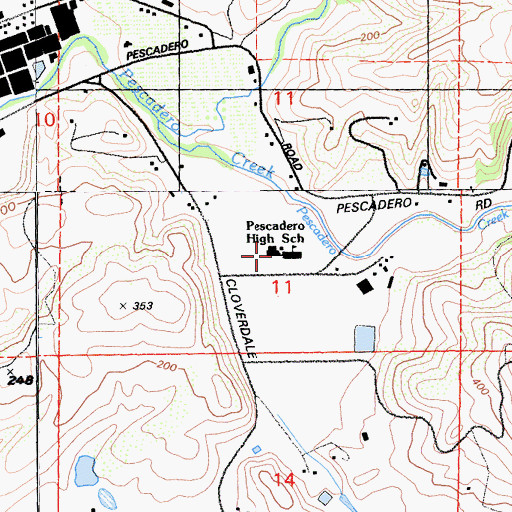 Topographic Map of Pescadero Continuation High School, CA