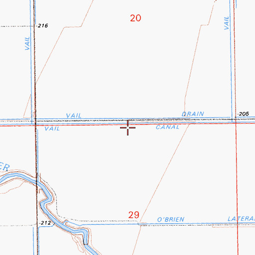 Topographic Map of Thompson Drain, CA