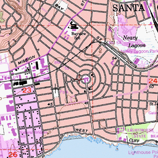 Topographic Map of Sojourn Middle Charter School, CA