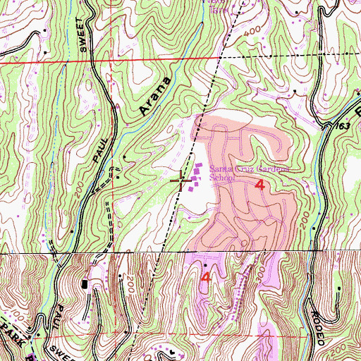 Topographic Map of Santa Cruz Gardens Elementary School, CA