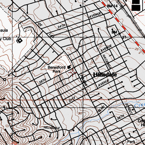 Topographic Map of Grace Lutheran School, CA