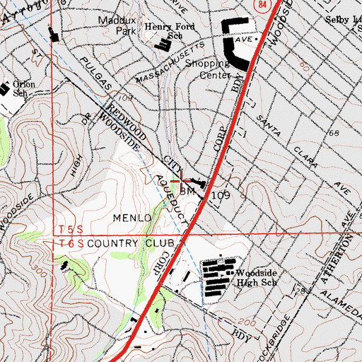 Topographic Map of Redwoods International Montessori School, CA