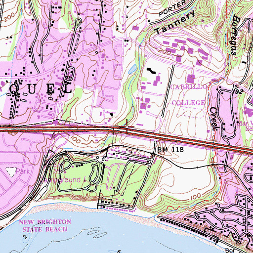 Topographic Map of Twin Lakes Christian School, CA