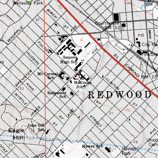 Topographic Map of North Star Academy, CA