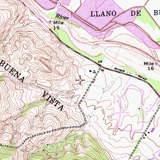 Topographic Map of Buena Vista Middle School, CA