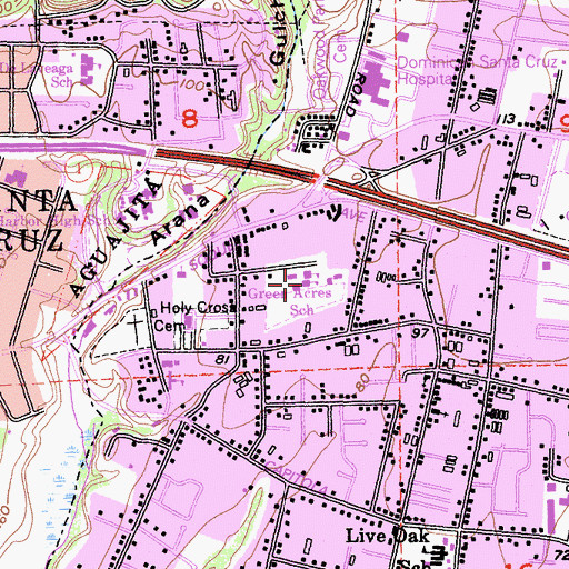 Topographic Map of Tierra Pacific Charter School, CA