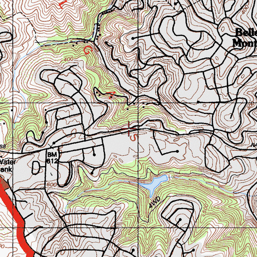 Topographic Map of Gloria Dei Lutheran Elementary School, CA