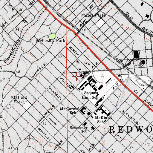 Topographic Map of Beresford Montessori School, CA