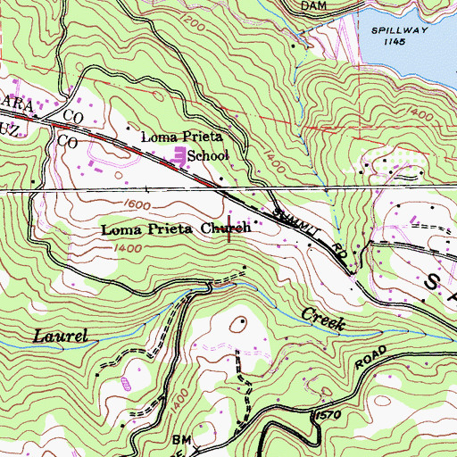 Topographic Map of Mountain Bible Christian School, CA