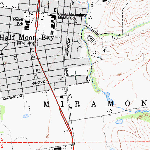 Topographic Map of Sea Crest School, CA