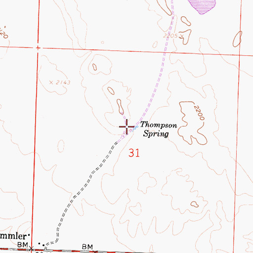 Topographic Map of Thompson Spring, CA