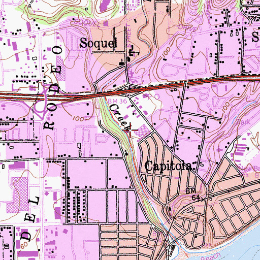 Topographic Map of Santa Cruz County Office of Education - Special Education, CA