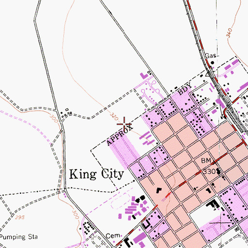Topographic Map of King City Arts Charter School, CA